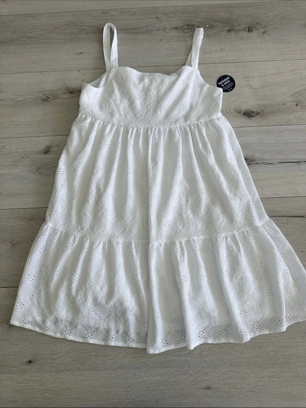 Children’s Place Eyelet Bow Back Dress White XXL (16) NWT